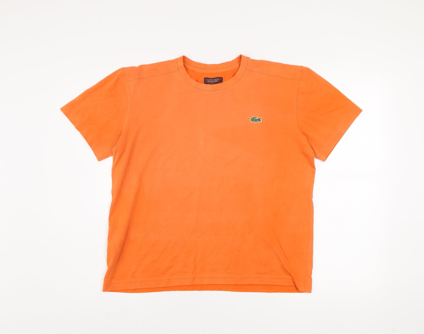 Lacoste Mens Orange Cotton Blend Short Sleeve Crew Neck T-Shirt L