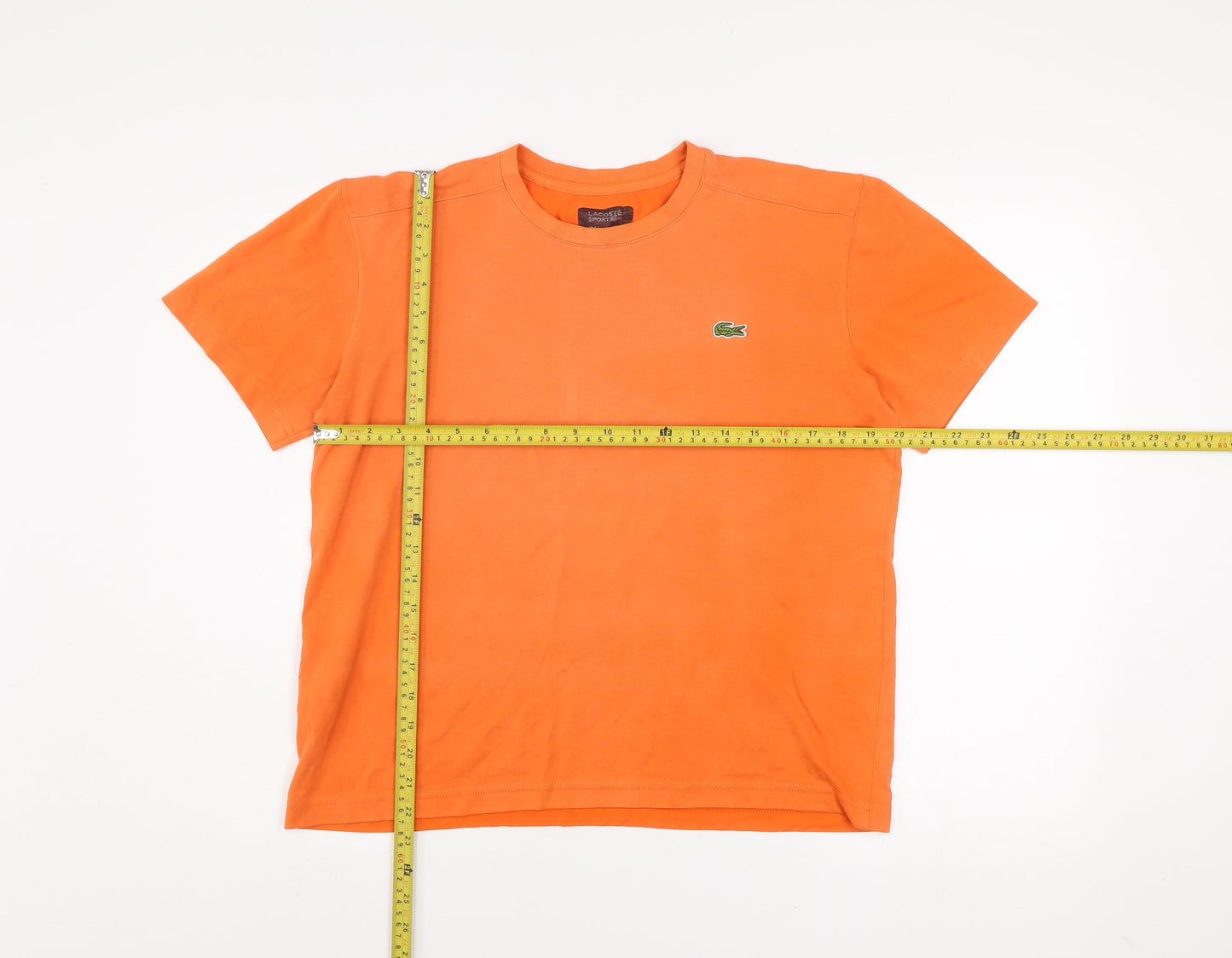 Lacoste Mens Orange Cotton Blend Short Sleeve Crew Neck T-Shirt L