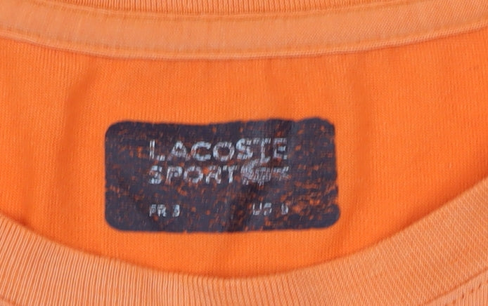 Lacoste Mens Orange Cotton Blend Short Sleeve Crew Neck T-Shirt L