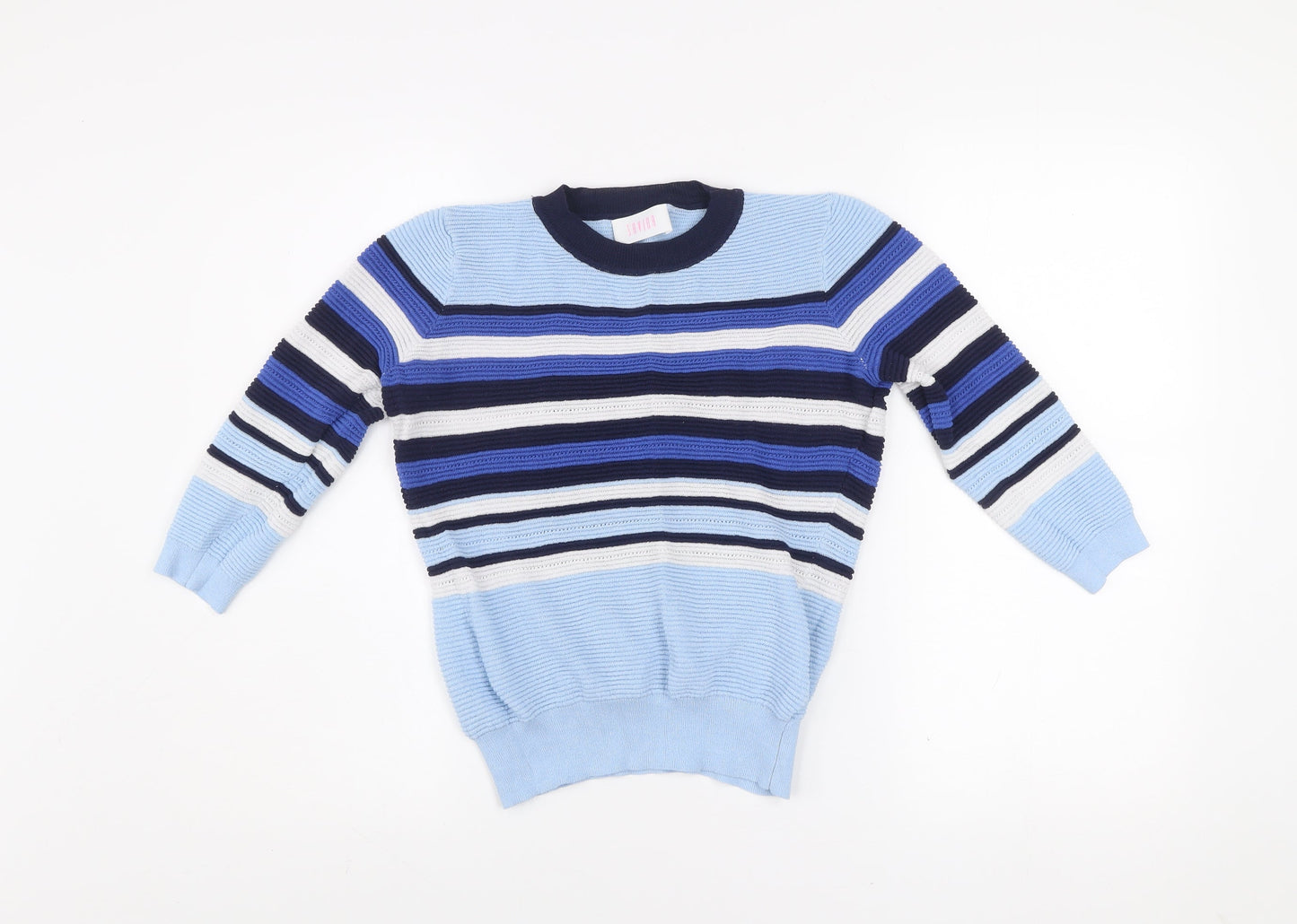 Savida Women's Blue Striped Crew Neck Pullover Jumper Size 12