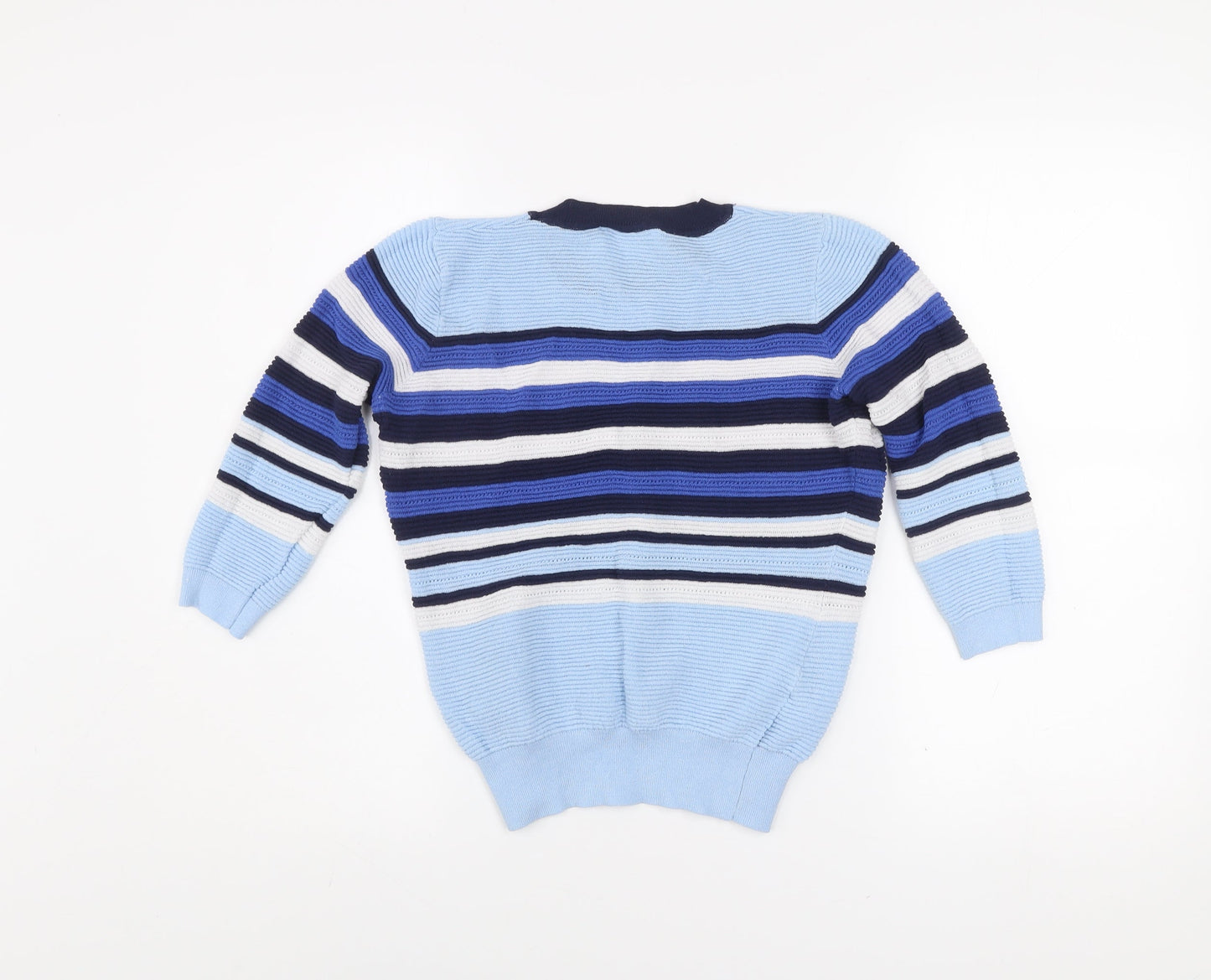 Savida Women's Blue Striped Crew Neck Pullover Jumper Size 12