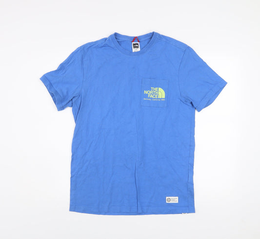 The North Face Men's Blue Cotton Crew Neck Short Sleeve T-Shirt M