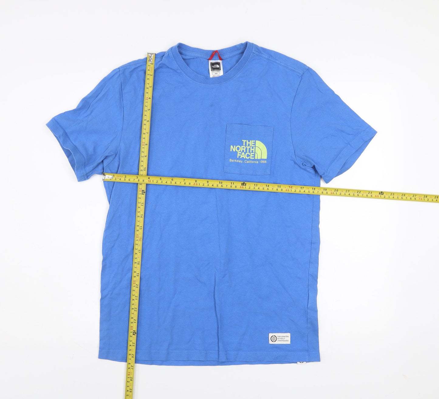 The North Face Men's Blue Cotton Crew Neck Short Sleeve T-Shirt M