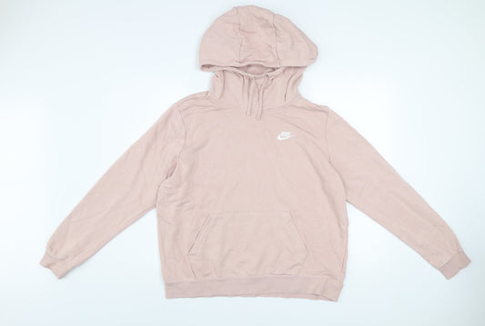 Nike Women’s Pink Pullover Hoodie Cotton Blend Size L