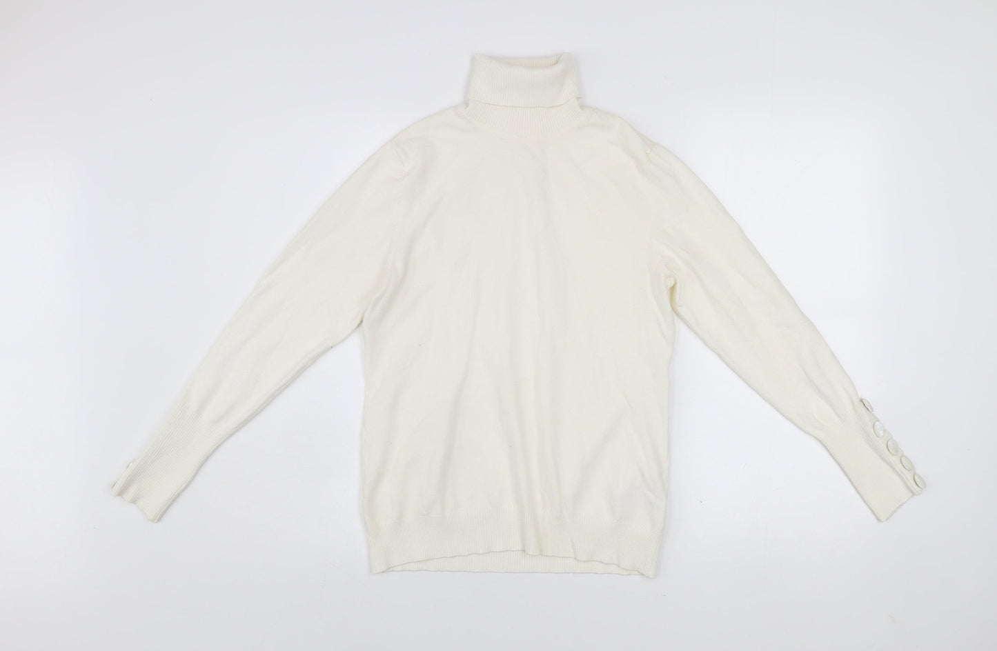 Savida Womens Ivory Roll Neck Knit Jumper Size 12
