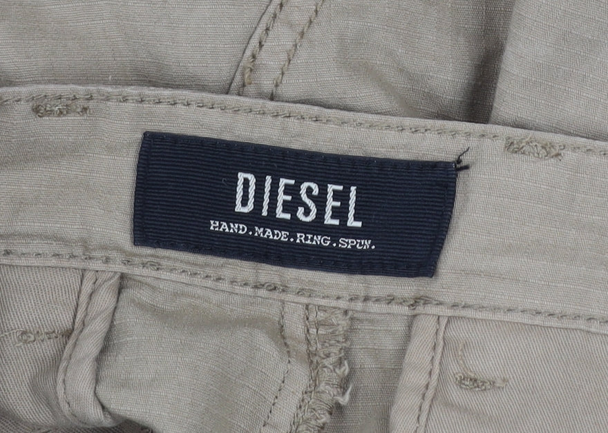 Diesel Men’s Beige Cargo Shorts Size 32 Cotton Canvas Summer