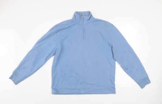 Topman Men’s Blue 1/2 Zip Fleece Sweatshirt Size S Regular Fit