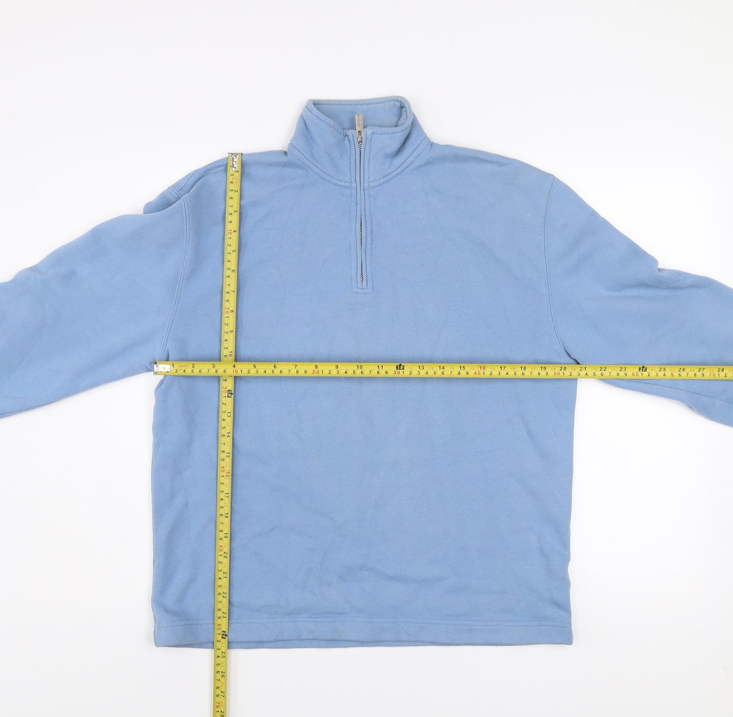Topman Men’s Blue 1/2 Zip Fleece Sweatshirt Size S Regular Fit