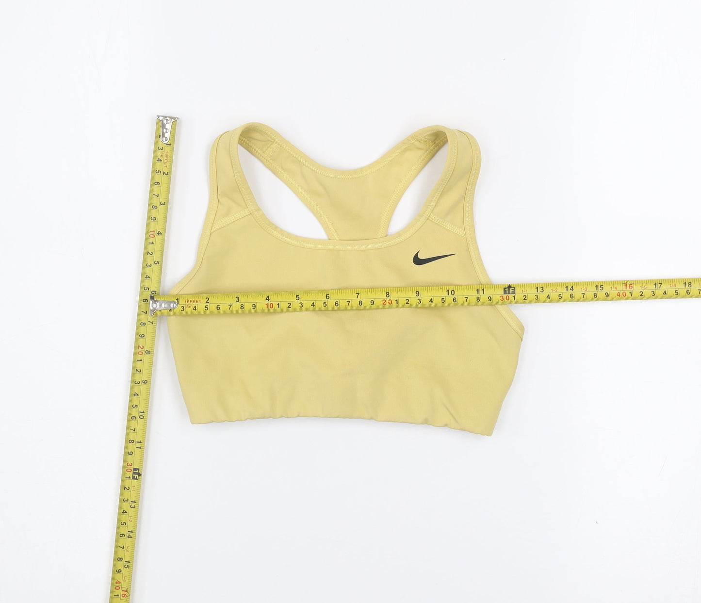 Nike Women’s Yellow Dri-FIT Sports Bra Small High Support Racerback