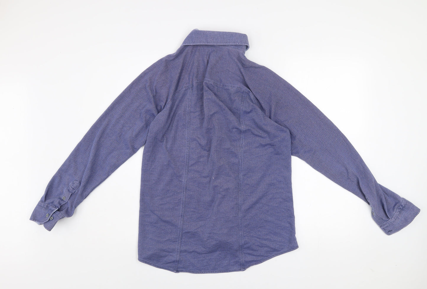 Benetti Mens Blue Long Sleeve Stretch Button-Up Shirt Size L