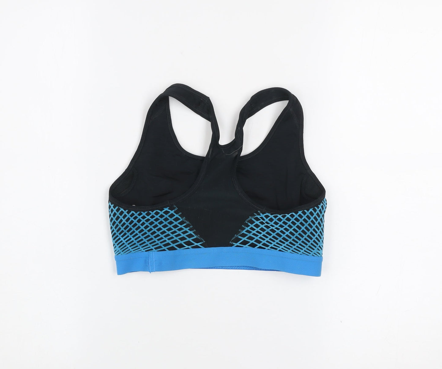 Nike Women's Black Blue Dri-Fit Racerback Medium Support Sports Bra M