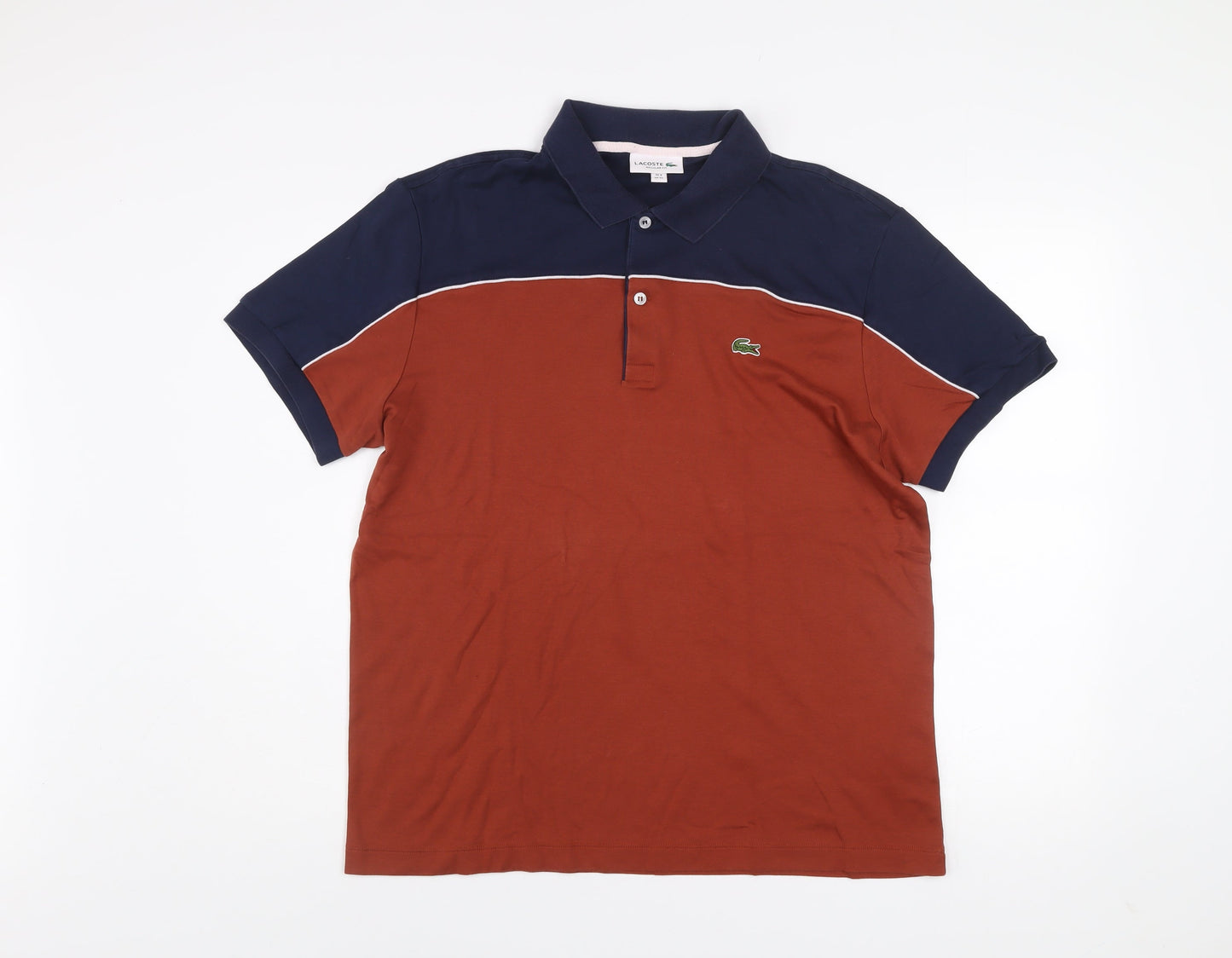 Lacoste Men's Brown Colourblock Regular Fit Polo Shirt XL