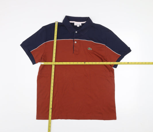 Lacoste Men's Brown Colourblock Regular Fit Polo Shirt XL