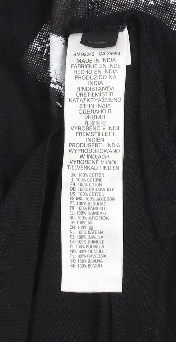 Diesel Men’s Black XS Graphic Print Cotton T-Shirt