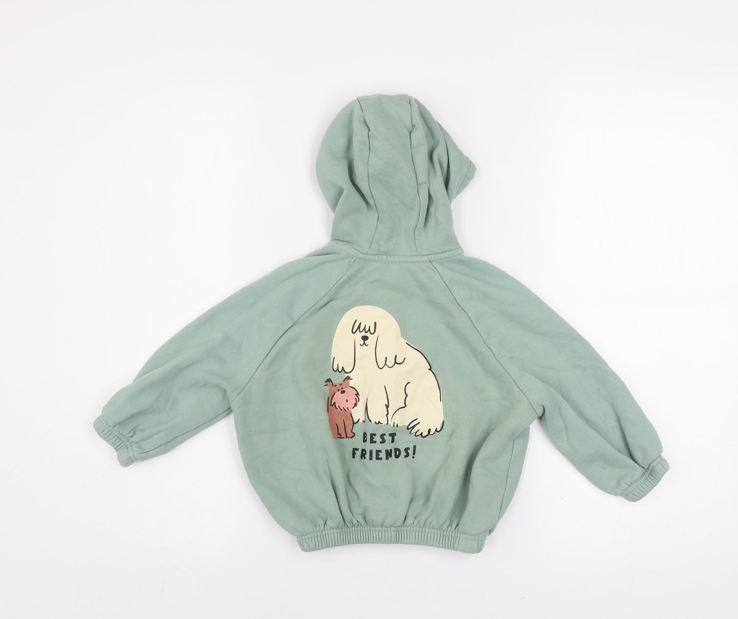 Bonnes Stores Girls Green Hooded Full Zip Jacket 2-3 Years Best Friends Print