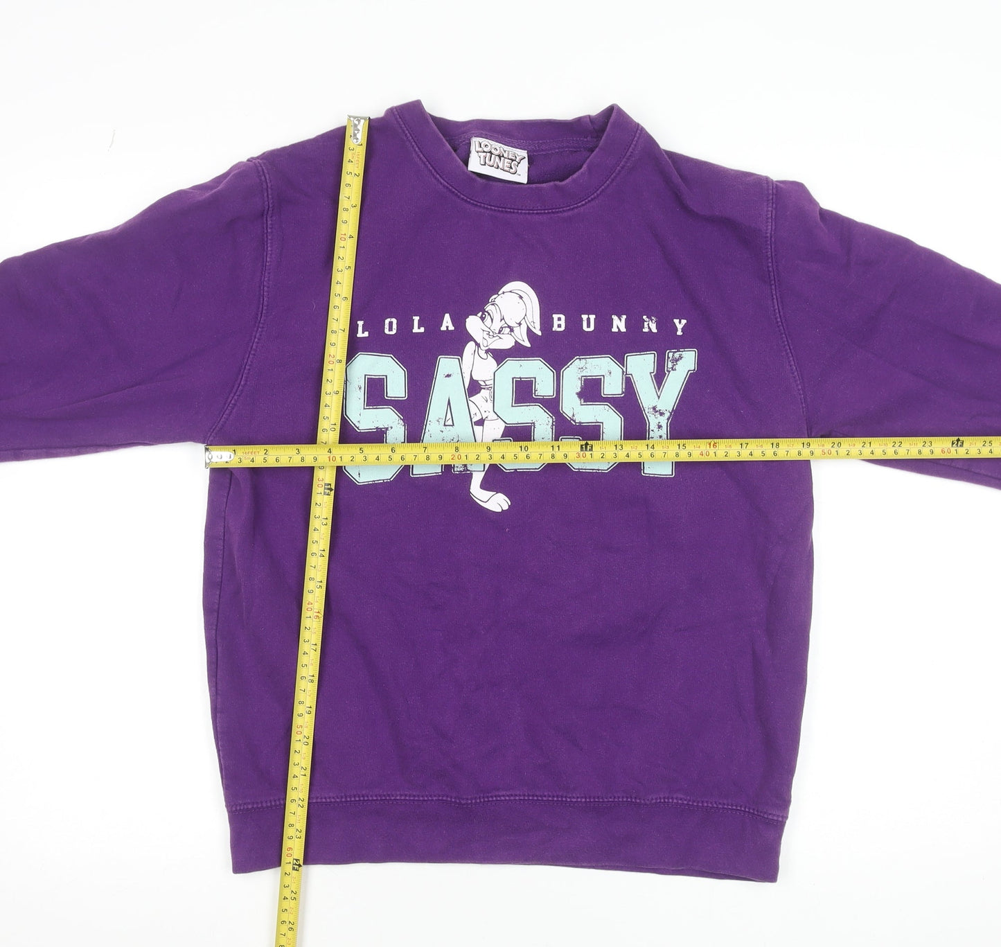 Looney Tunes Womens Purple Lola Bunny Sassy Sweatshirt Size 8-10