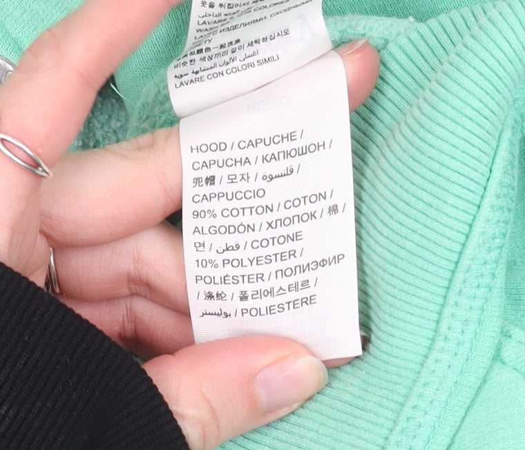 Superdry Men's Green Full Zip Hoodie Jacket Size L Cotton Blend