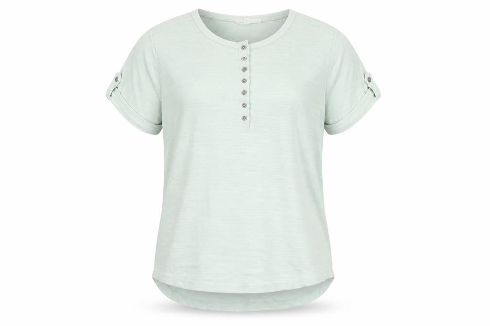 Jane + Delancey Men Green L Short Sleeve Crew Neck Button T-Shirt