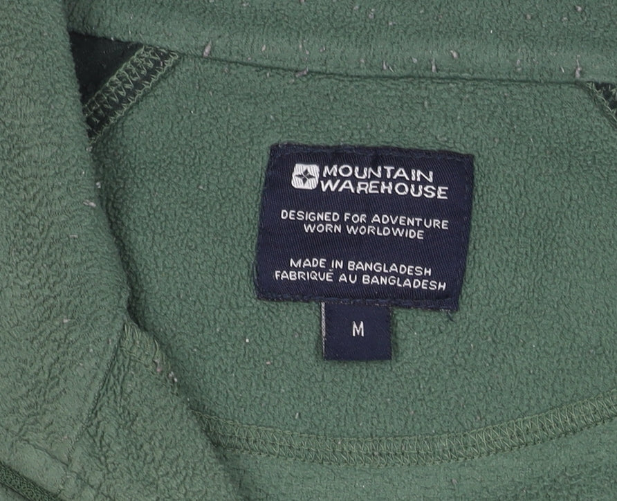 Mountain Warehouse Men's Green 1/4 Zip Fleece Pullover Sweatshirt Size M