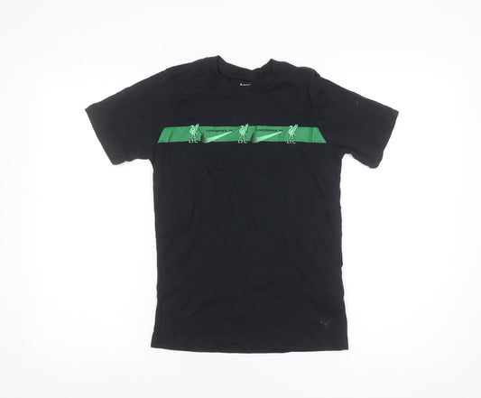 Nike Boys Black Liverpool FC Short Sleeve T-Shirt Size M 137-147cm