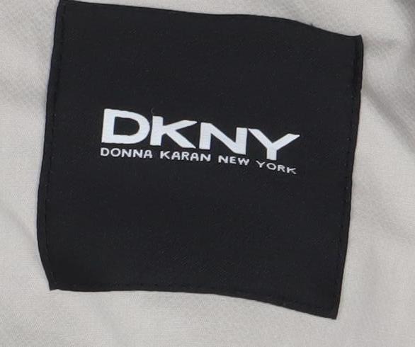 DKNY Women's Beige Trench Coat Size 12 Belted Cotton Blend