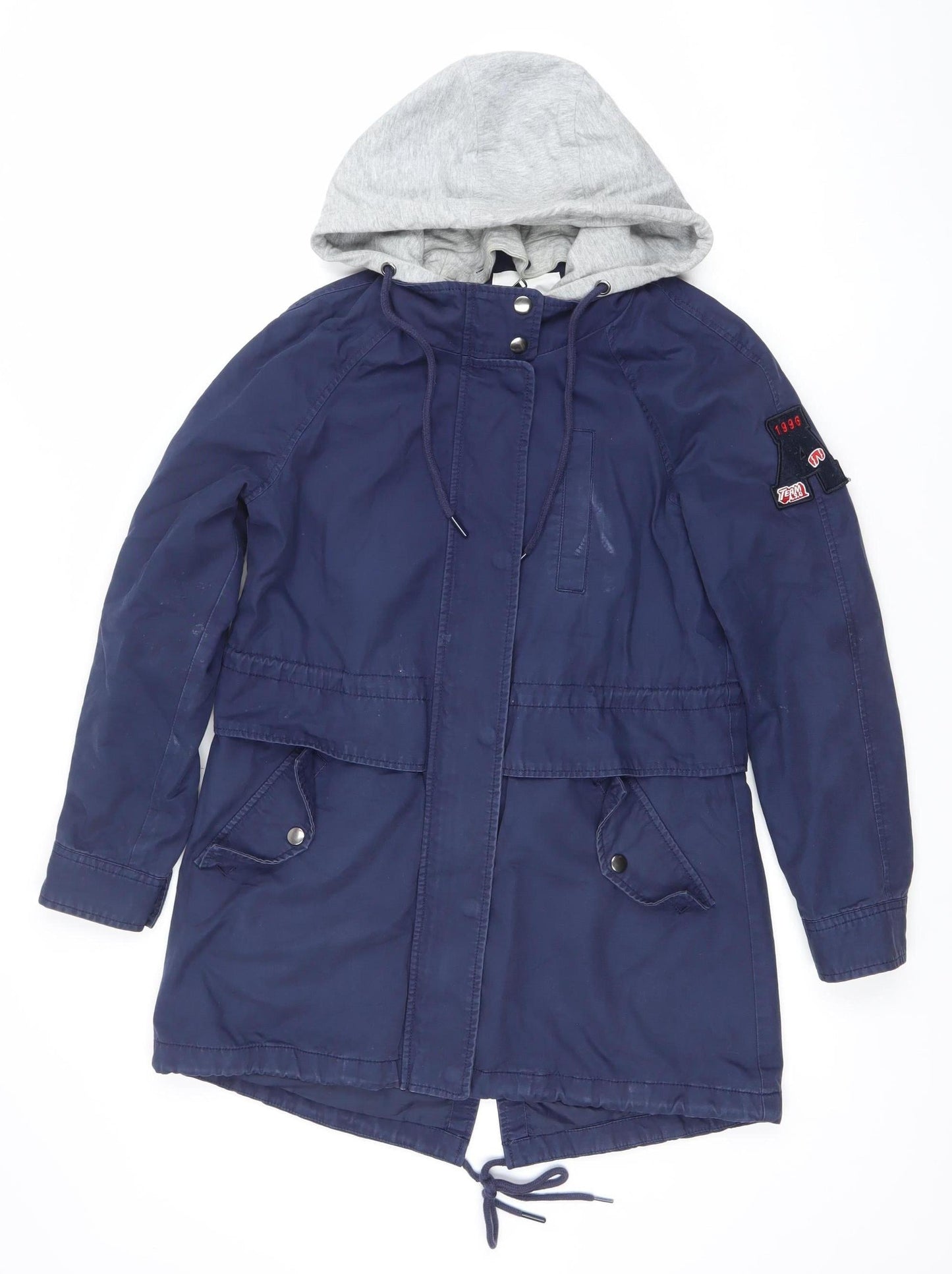 Semir Women’s Blue Hooded Parka Jacket Size S Polyester Casual