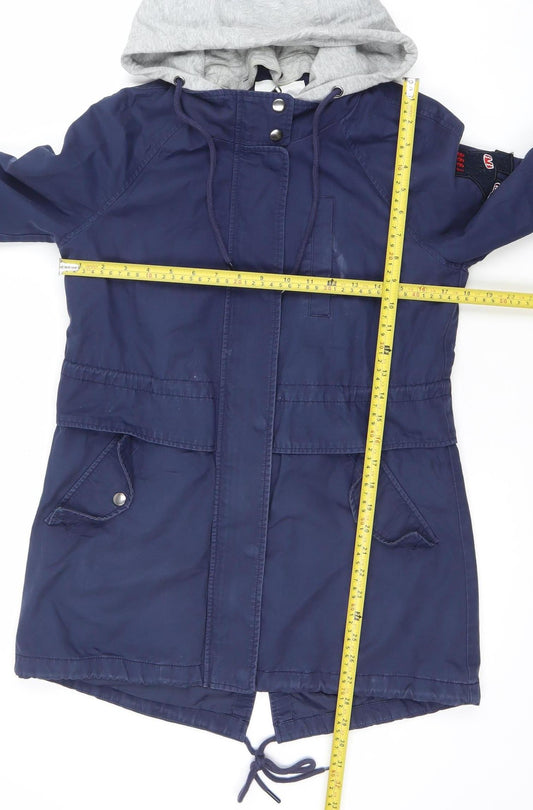 Semir Women’s Blue Hooded Parka Jacket Size S Polyester Casual