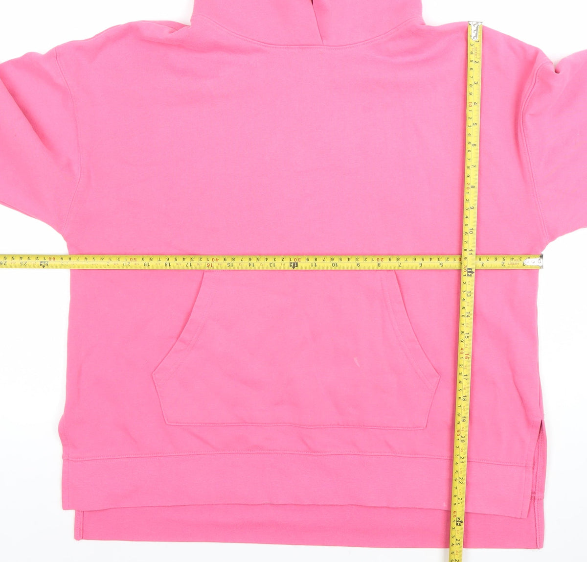 Back view of Dunnes Women Pink Pullover Hoodie Medium Fleece Lined Casual