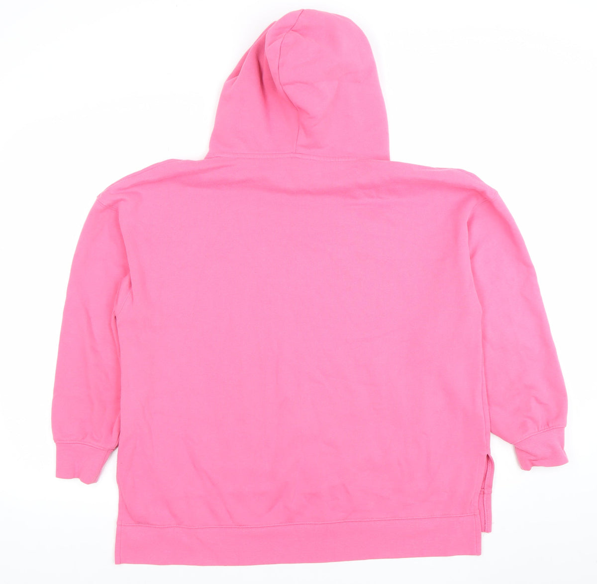 Close-up detail of Dunnes Women Pink Pullover Hoodie Medium Fleece Lined Casual