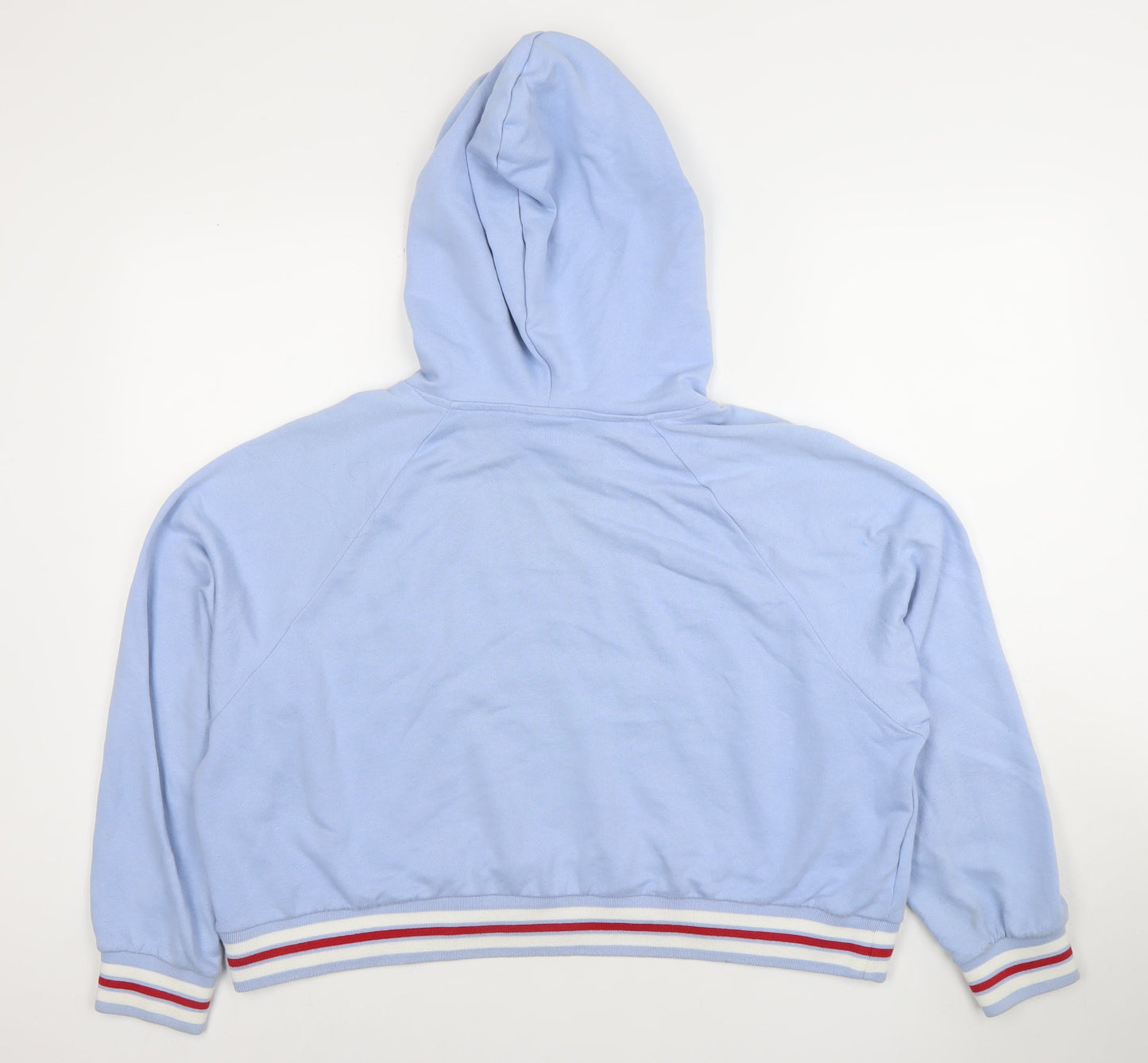 Monki Women's Blue Pullover Hoodie Size S Cotton Blend Casual