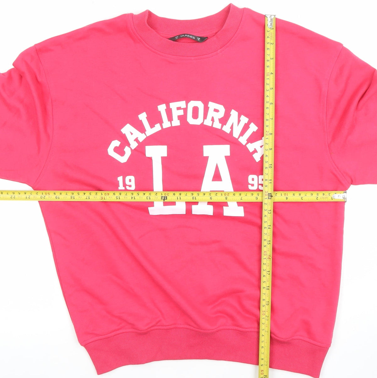 Back view of Dunnes Women Pink XS Pullover Sweatshirt California LA Graphic Print