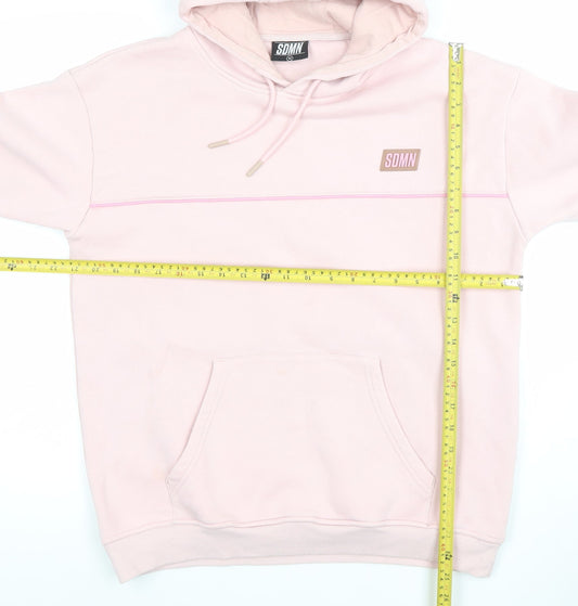 SDMN Womens Pink Pullover Hoodie Medium Cotton Blend Hooded Sweatshirt