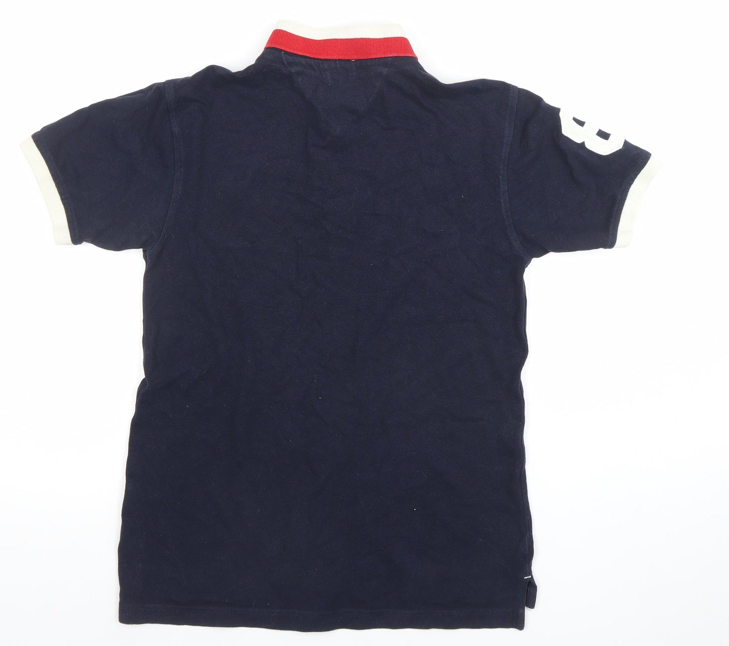 Tommy Hilfiger Women's Blue Cotton Polo Shirt L Collared Short Sleeve