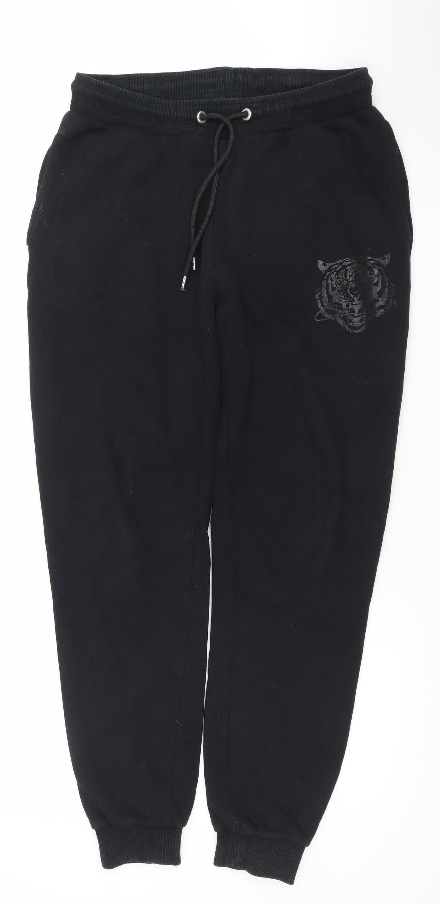 Closure London Men's Black Joggers Medium Animal Logo Sweatpants