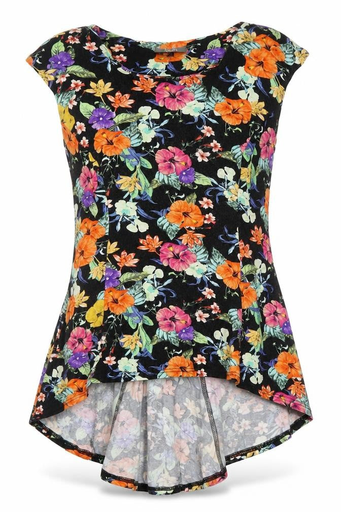 South Womens Multicoloured Floral Tunic Top Size 12 Viscose Blend