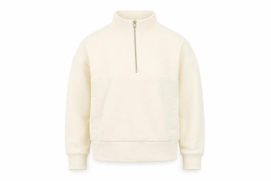 Primark Women's Beige 1/4 Zip Pullover Sweatshirt XS