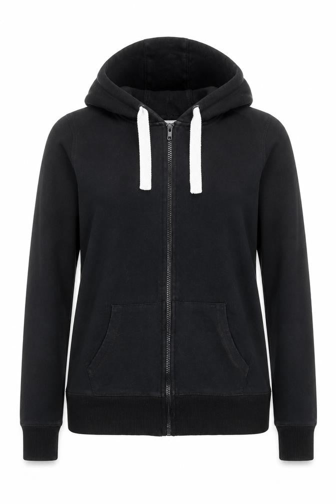 Front view of New Look Pembridge and Rose Black Full Zip Hoodie, size 12