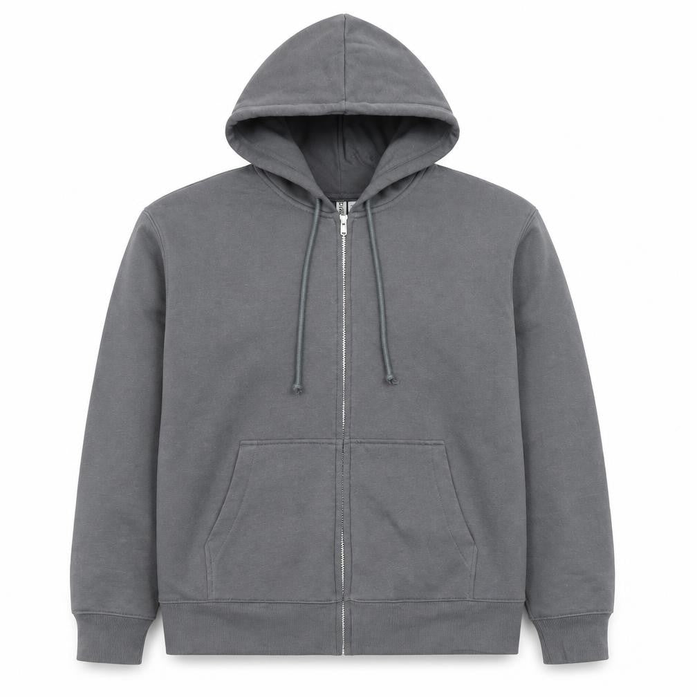 DIVIDED Mens Grey Full Zip Hoodie Size M Regular Fit Fleece