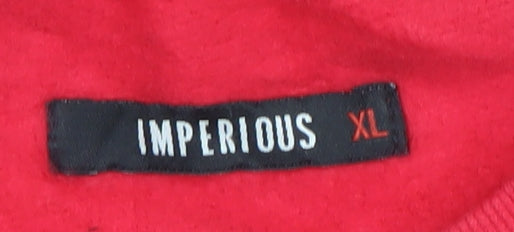 Imperious Women’s Red Tie-Dye Graphic Pullover Sweatshirt XL