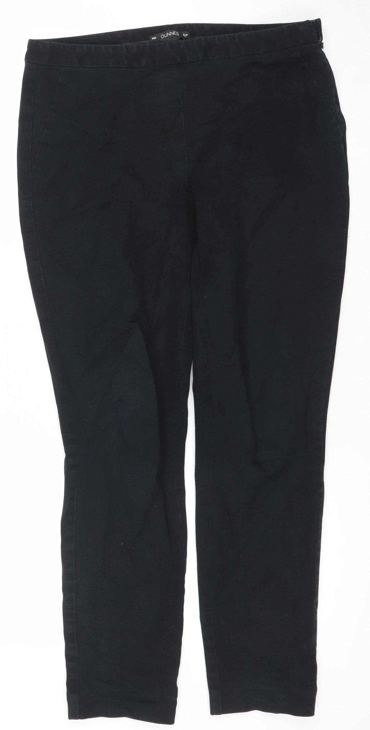 Dunnes Women’s Black Cotton Stretch Slim Trousers Size 10