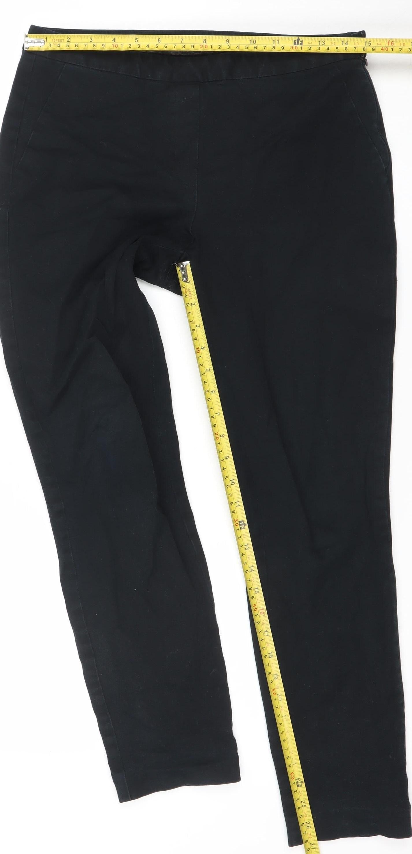 Dunnes Women’s Black Cotton Stretch Slim Trousers Size 10