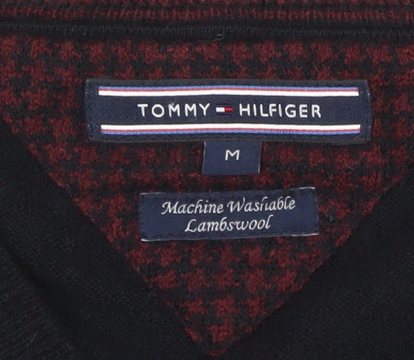 Tommy Hilfiger Men's Black Lambswool V-Neck Jumper M