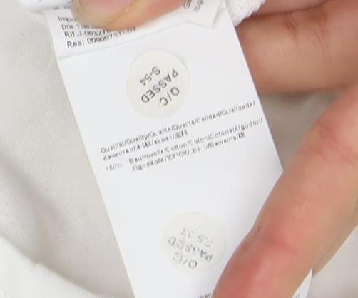 Hugo Boss Men’s White Regular Fit Cotton Logo T-Shirt Size M