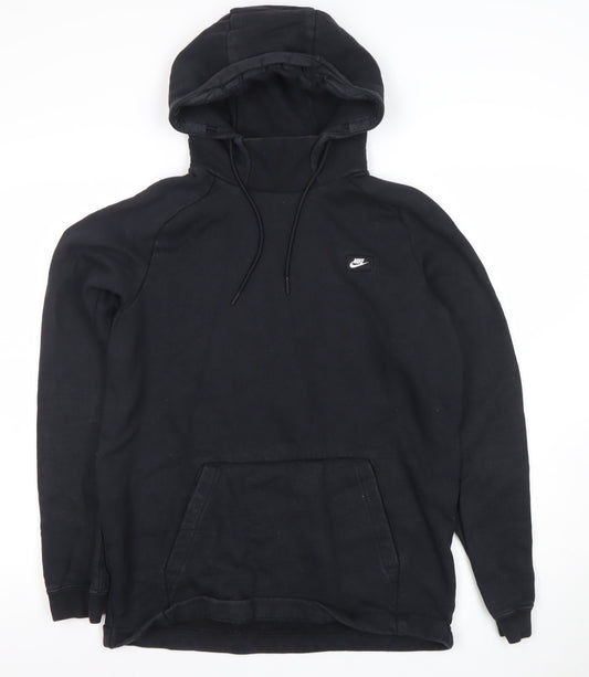 Nike Men's Black Pullover Hoodie Medium Fleece Logo Sweatshirt