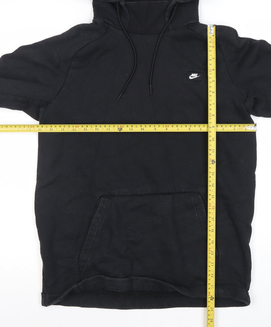 Nike Men's Black Pullover Hoodie Medium Fleece Logo Sweatshirt