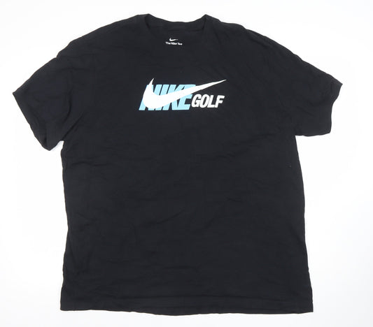 Nike Men's Black 2XL Golf Sports Graphic Cotton Crew Neck T-Shirt