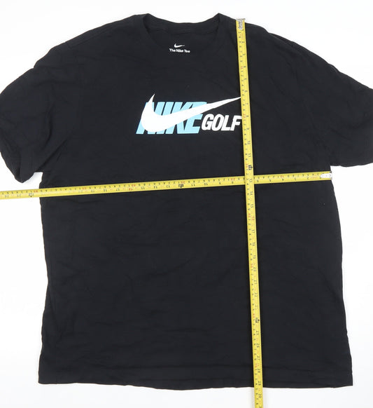 Nike Men's Black 2XL Golf Sports Graphic Cotton Crew Neck T-Shirt