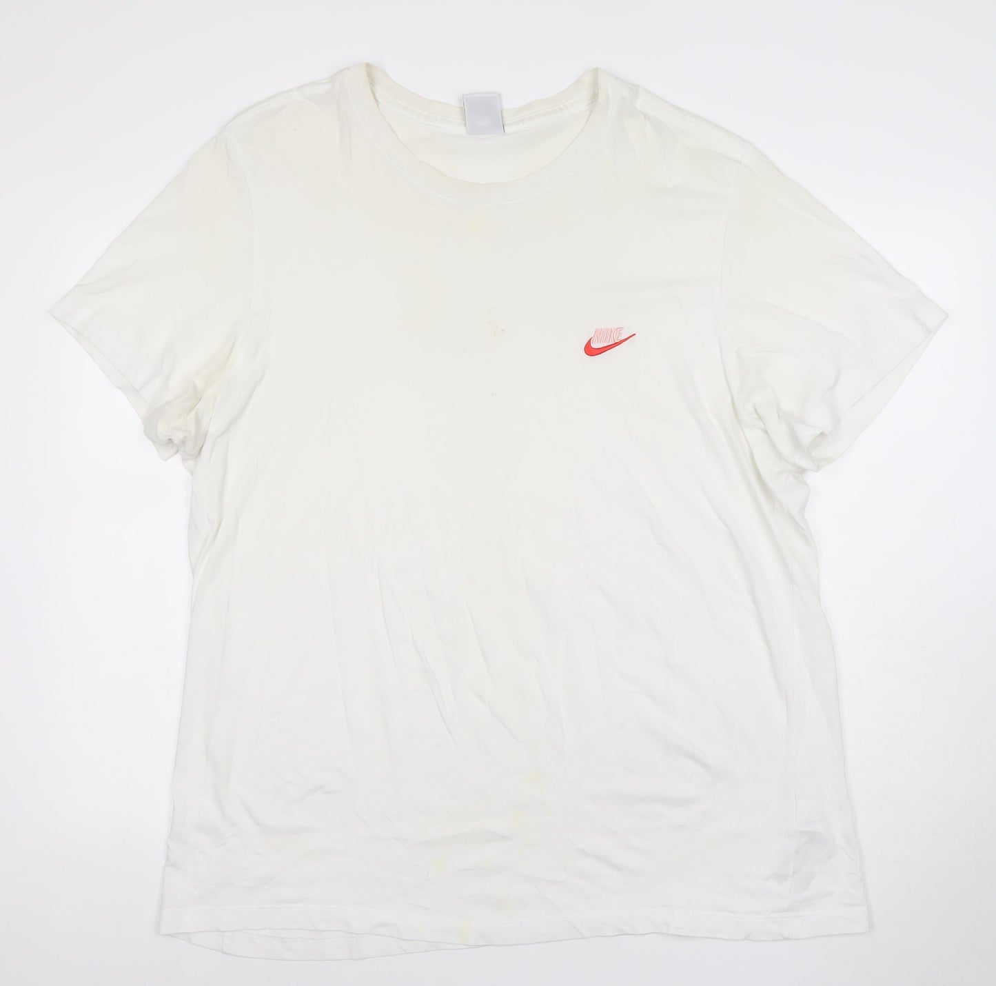 Nike Women's White 2XL Basic Cotton Short Sleeve T-Shirt