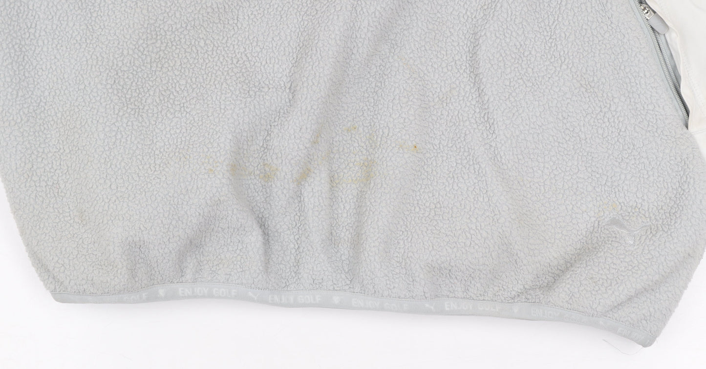 Puma Men's Grey Fleece 1/4 Zip Pullover Sweatshirt XL Golf Logo