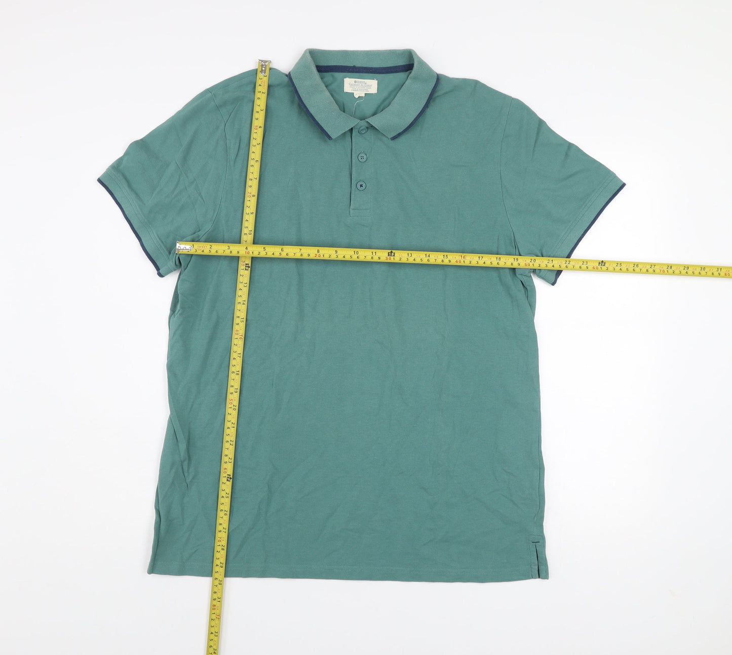 Mountain Warehouse Men’s Green Cotton Polo Shirt XL Regular Fit